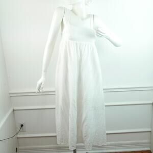Sancia Babydoll Dress Small White Gauze Beachy Cottagecore Coastal Cowgirl Midi